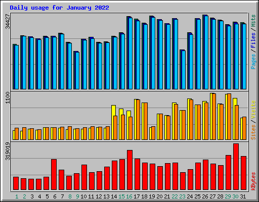 Daily usage for January 2022