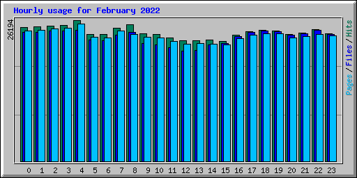 Hourly usage for February 2022