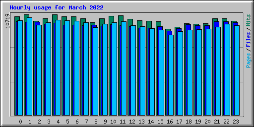 Hourly usage for March 2022